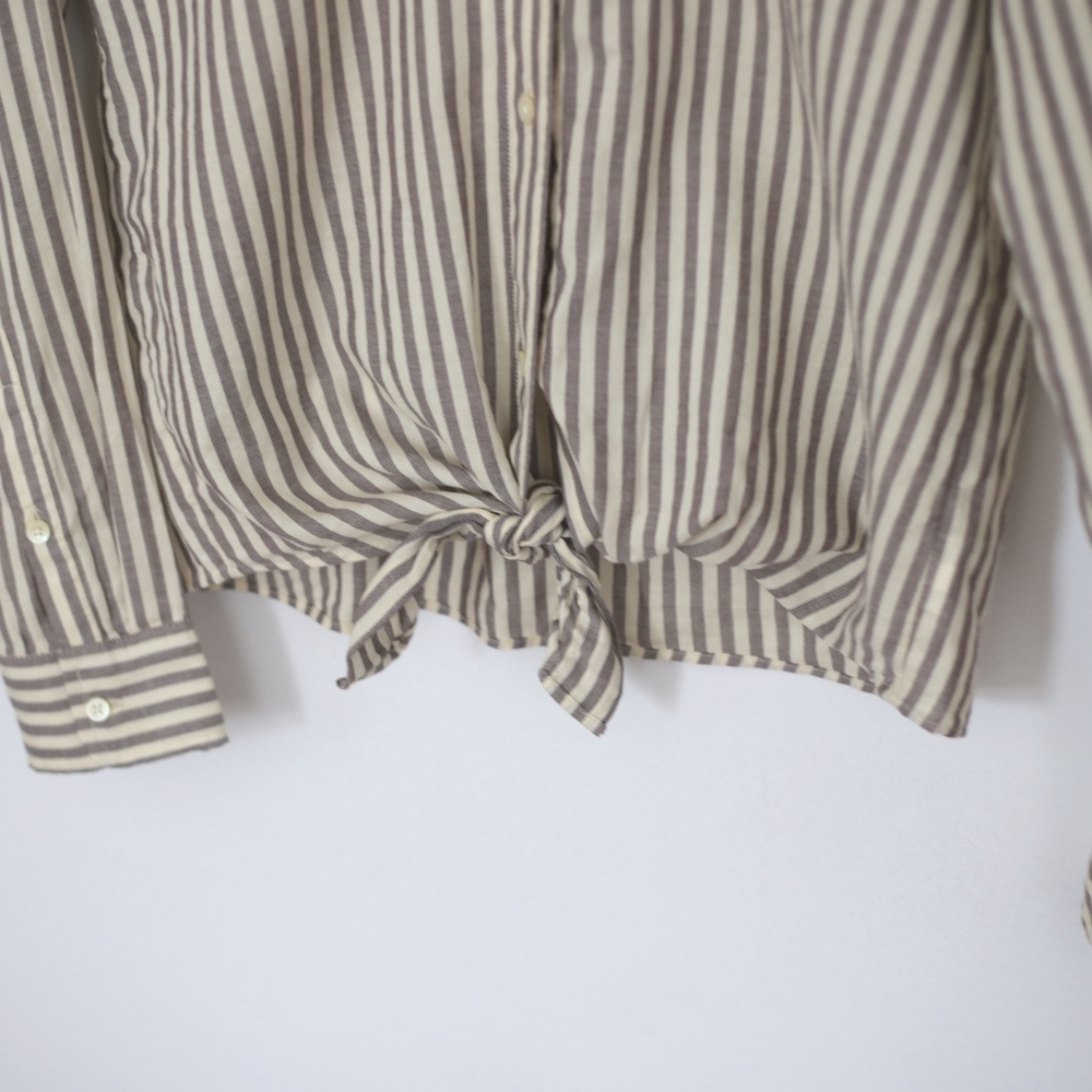 NWT Madewell Tie-Front Shirt in Maitland Stripe - Picture 5 of 7